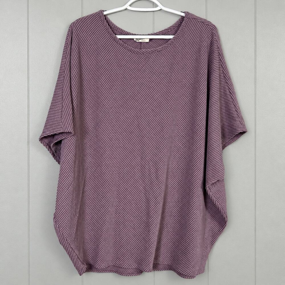 Blumin Women’s M Mauve Ribbed Dolman Top Oversized Batwing